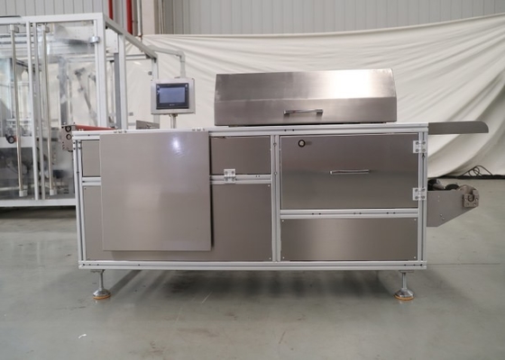 Semi Automatic Servo Feeding Overwrapper Machine Flat Seal Tray